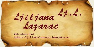 Ljiljana Lazarac vizit kartica